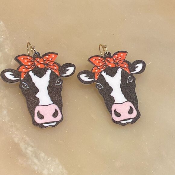 Crazy, sassy, heifer, cow earrings - Picture 1 of 4